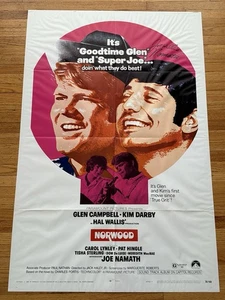 Joe Namath *SIGNIERT* NORWOOD 1969 Original One Sheet Movie Poster Glen Campbell - Bild 1 von 11