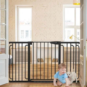 Cumbor 29.7-57" Extra Wide Baby Gate for Stairs, 29.7-57"W x 30.5"H, Black - Picture 1 of 9
