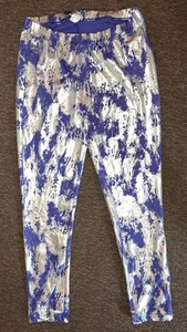 Tolle SILBER/BLAUE Leggings von b.p.c., ganz soft, Gr. 40/42, NEU/UNGETRAGEN - Bild 1 von 2