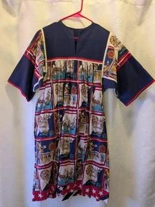 Vestido de Casa Vintage Hecho a Mano Muumuu Mumu Talla Mediana John Kaldor Boho Roper Romp - Imagen 1 de 15