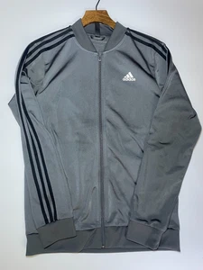 Mens Adidas Full Zip Up Track Jacket Grey Size Medium Training Gym Running - Picture 1 of 11