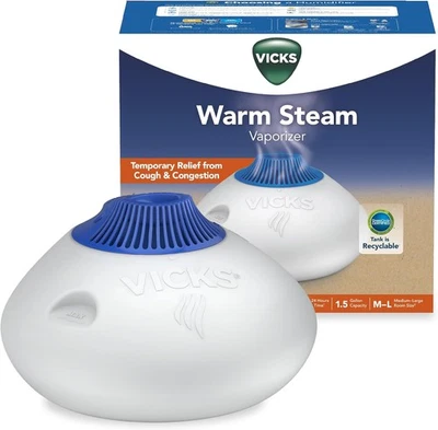 Vicks Warm Steam Vaporizer, Small to Medium Rooms, 1.5 Gallon Tank – white  - Image 1 of 4