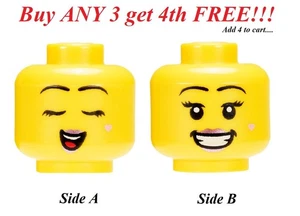 ☀️NUEVA LEGO Minifigura Minifigura Doble Cara Cabeza MUJER Niña Mujeres Feliz - Imagen 1 de 4