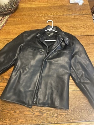 Chaqueta de cuero vintage de motocicletas Kawasaki Foto 1 de 4