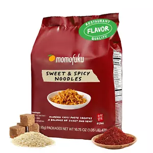 Sweet & Spicy Ramen Noodles, 5 Count (Pack of 1), Air-Dried Vegan Instant Noodle - Picture 1 of 12