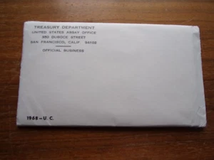 1968 SILVER MINT SET ENVELOPE AND COA UNOPENED - Picture 1 of 2