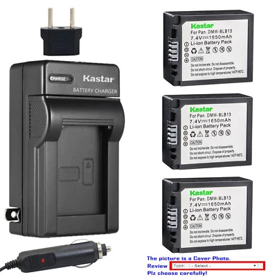 Kastar Battery Travel Charger for Panasonic DMW-BLB13 Lumix DMC-GH1 DMC-GH1PP - Image 1 of 4