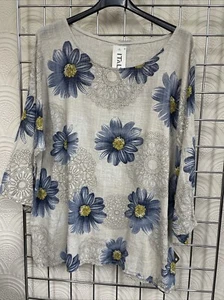New Cotton Top With Beautiful Flowers Print Size Fits 10/12/14/16/18/20 - Picture 1 of 5