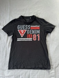 Guess Denim T-shirt Adult Medium Black - Picture 1 of 14
