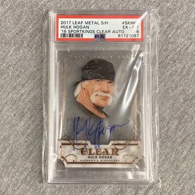 Leaf Metal S/H Hulk Hogan '16 Sport Kings 2017 firma transparente automático PSA 6 Foto 1 de 2