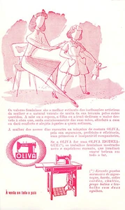 Print Ad OLIVA Sewing Machine 1961 Portuguese FEMININE VALUES Creativity - Imagen 1 de 1