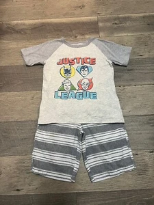Jumping Beans striped shorts with Justice League Super Hero shirt set boys 8 - Picture 1 of 5