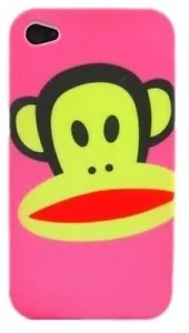 Hard Cover Case for iPhone 4 4S New Version Monkey Logo Pink New - Picture 1 of 1