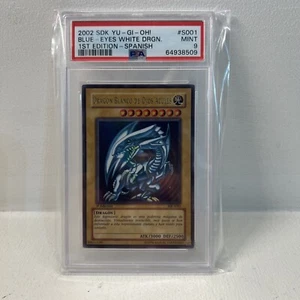 Yu-Gi-Oh! 2002 Blue Eyes White Dragon Spanish SDK-001 1st Edition PSA 9 Pop 6 - Picture 1 of 5