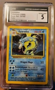 Gyarados (6/102) Holo Raro CGC 5 EX Excelente Pokemon 1999 Conjunto Base - Imagen 1 de 3
