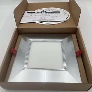 Wafer 8" LED Silver Square Baffle Canless Recessed Downlight Adjustable Color - Picture 1 of 6