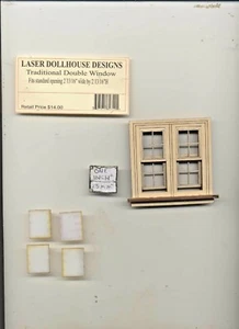 Half 1/24 Scale - Craftsman Double Window LD0744 dollhouse miniature USA GA - Picture 1 of 1