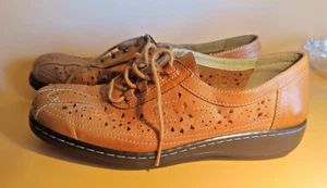 Brazil Leather Womens Laced Loafers by Zolta Size 8 1/2Medium Hand Made - Foto 1 di 15