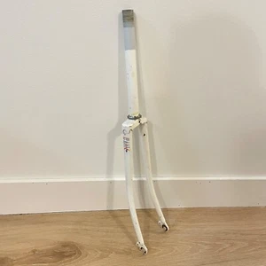 Hi-Ten Steel Lugged Touring Fork for 700c Wheels White 10" Steerer - Picture 1 of 9