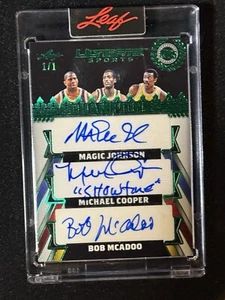 2024 Leaf Ultimate Lakers Magic Johnson Cooper McAdoo Inscribed Auto True #d 1/1 - Picture 1 of 2
