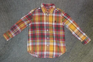 Ralph Lauren Boys Plaid Long Sleeve Shirt - Size 4T - EUC - Picture 1 of 3