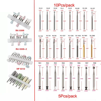 Fresas dentales redondas de carburo de acero de tungsteno 5/10 piezas para pieza de mano de alta/baja velocidad Foto 1 de 4