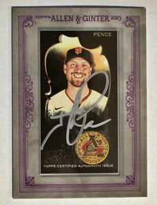 HUNTER PENCE 2023 Topps Allen & Ginter X SILVER FRAME MINI AUTO #'d 46/50