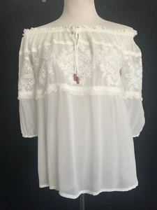 Blusa We Are Kindred Coco Fuera del Hombro Mangas 3/4 Talla 4 Nueva con Etiquetas - Imagen 1 de 7