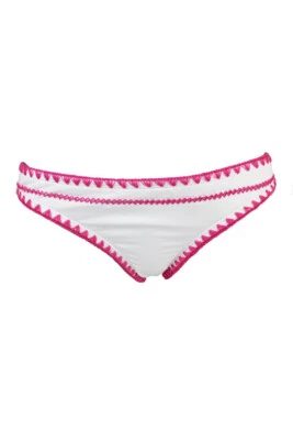 Parte inferior de bikini hipster Bar Iii blanco rosa punto látigo S Foto 1 de 3