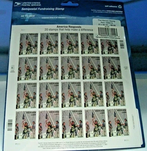Hoja de estampillas de los héroes - 11 de septiembre - 20 estampillas selladas - 45 centavos cada una - coleccionable difícil de encontrar - Imagen 1 de 5