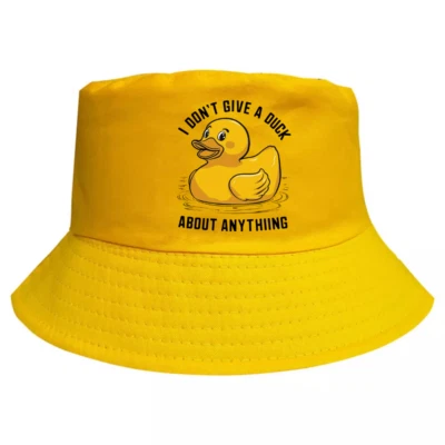 FIDRA Yellow Duck, Do Not Give a Duck. festival sun rain Bucket Hat, fast UK post