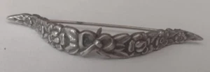 Victorian Sterling Silver Tussie Mussie Roses & Ribbon Bow 3 In - Picture 1 of 7