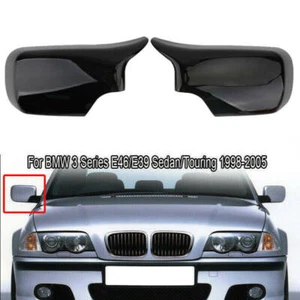 2X Gloss Black Rearview Mirror Cover Caps Replace for BMW E46 4Door 1998-2005 MO - Picture 1 of 10