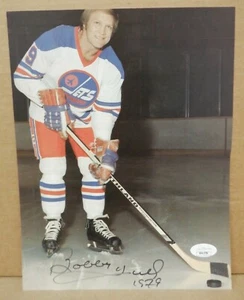 Foto autografiada de 8"x10" de Bobby Hull Winnipeg Jets con certificado de autenticidad JSA 081921MGL2 - Imagen 1 de 5