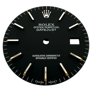 Genuine Rolex Oyster Datejust 36mm Dial Matte Black & Steel 16220 16233 16234 - Picture 1 of 4