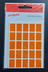 125 Small Orange Self Adhesive Labels - Picture 1 of 3
