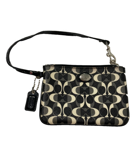 Coach Signature Peyton Dream C Go Go portafoglio da polso borsa pochette nero