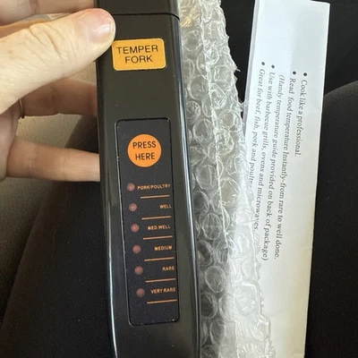 11.5" Fork Thermometer "Temper Fork" w Plastic w/ Stainless Prods,New - Image 1 of 4