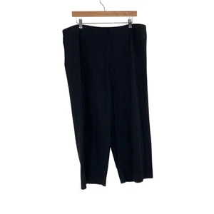 Eileen Fisher Black Wide Leg Organic Cotton Stretch Pull On Pants Women’s 1X  - Picture 1 of 9