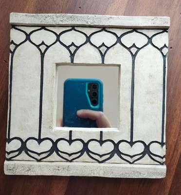 Decoração de espelho de arte pequena feita à mão, pedra RK, 6,5" - Imagem 1 de 4