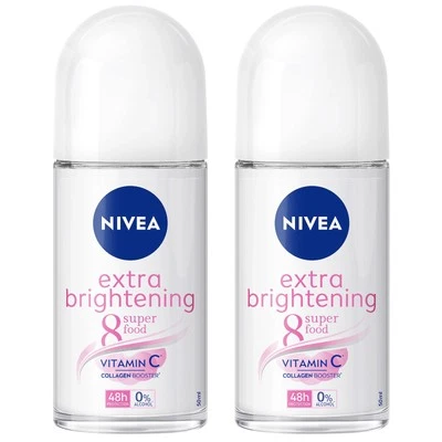 2 Pack Nivea Women 48H Extra Brightening 8 Super Food Roll-On Deodorant - Image 1 of 4