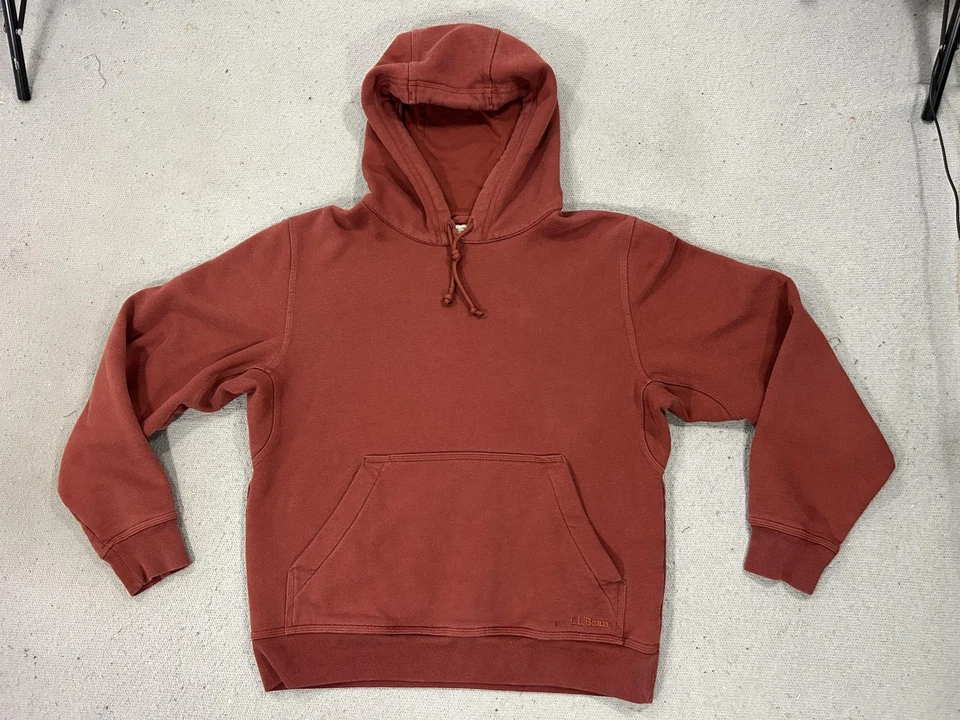 Sudadera con Capucha L.L.Bean Para Hombre Pequeña Roja Óxido Katahdin Iron Works Pullover Foto 1 de 4