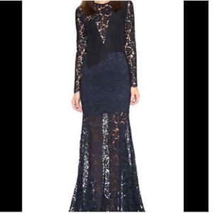 Femme D’armes Niko Lace Maxi Gown Navy 0 - Picture 1 of 7