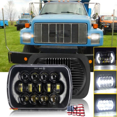 Fit for GMC C8500 Topkick 2003-2009 7X6" Projector Led Headlight Halo Hi/Lo H4 - Image 1 of 4