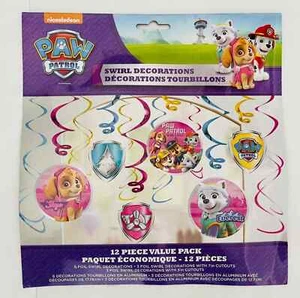 Paw Patrol 12 Piezas Niña Rosa Remolino Decoraciones Techo Colgador, Fiesta de Cumpleaños - Imagen 1 de 3