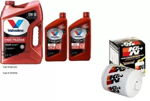 Valvoline 10W30 High Mileage Synthetic Blend Motor Oil - 7 Qt's w/K&N Oil Filter - Picture 1 of 1