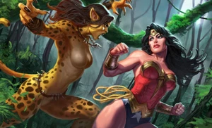 WONDER WOMAN VS CHEETAH PRINT SIDESHOW LE 181/200 18 BY 24 PASCENKO - Picture 1 of 1
