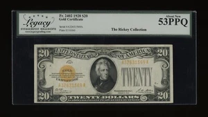 DBR 1928 $20 Gold Certificate Fr. 2402 Legacy 53 PPQ Serial A32631569A - Picture 1 of 2