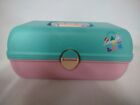 VTG Caboodles 2620 Travel Make Up Case Jewelry Teal, Pink, Peach 80s/90s CLEAN