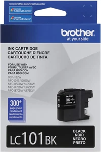 Brother Genuine Standard Yield Black Ink Cartridge, LC101BK, Replacement Black I - Picture 1 of 7